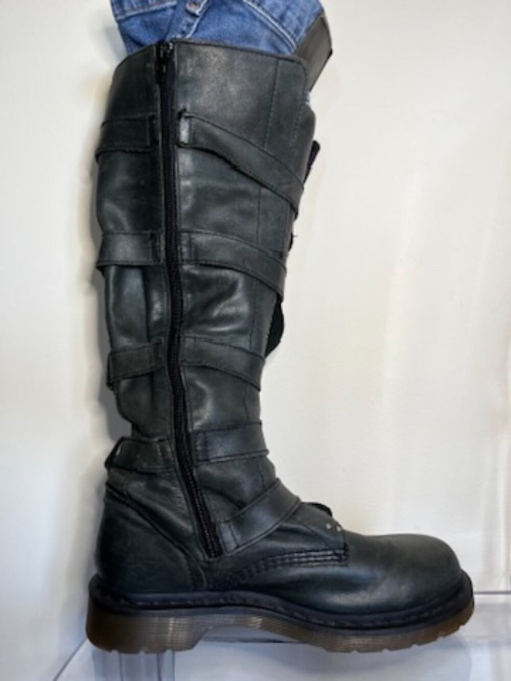 RARE Dr. Martens "Phina" 5 buckle-strap knee-high leather boots - Picture 4 of 15
